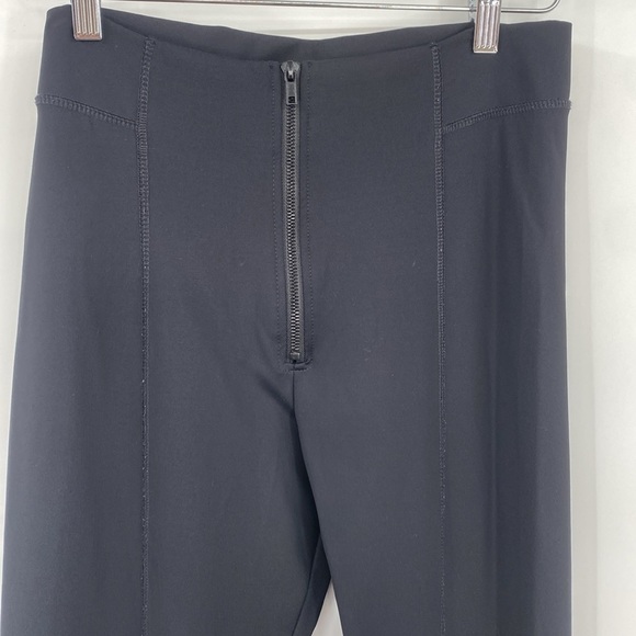 Zara Ponte Zip Front Leggings Women Size Large Black Slim Skinny Stretchy Active - Picture 2 of 11